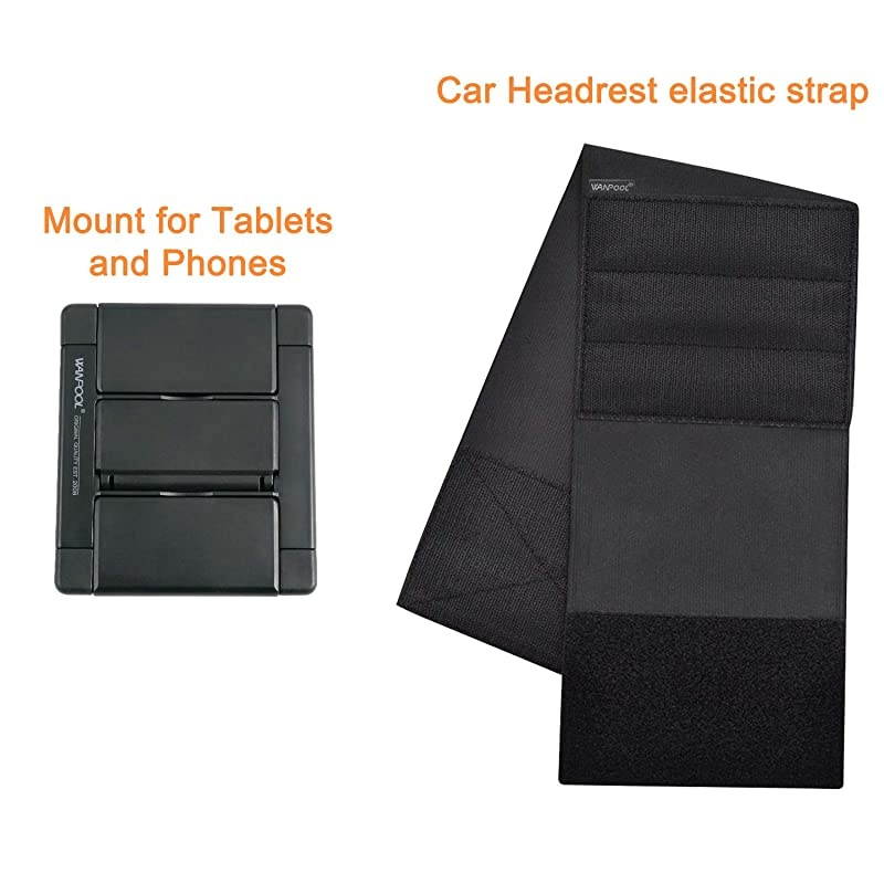 Car Headrest Mount Holder for Tablets and Phones with 5-10.5Inch Screens -Compatible with iPhone iPad Air Mini, Samsung Galaxy, Nintendo Switch