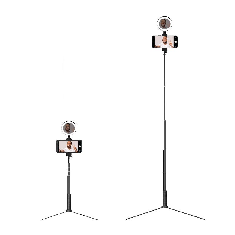 Tzumi ONAIR Halo Stick Pro 5" Ring Light with Extendable 5.5' Tripod - Black