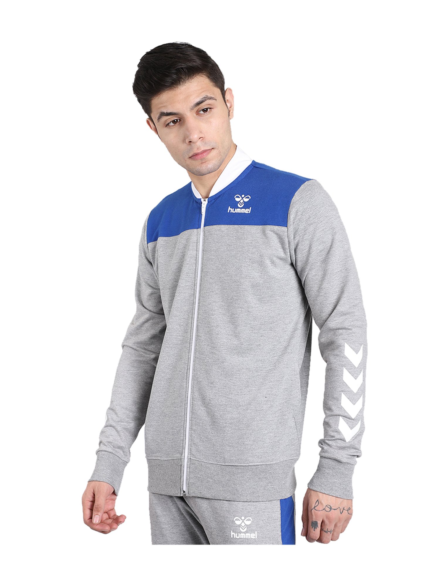 Hummel Grey Regular Fit Bomber Jacket