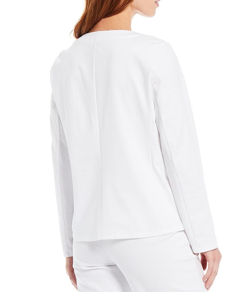 Ali Miles Petite Size Open Mesh Two Button Front 3/4 Sleeve Jacket