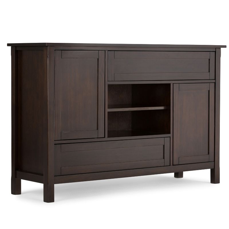 54" Fleming Solid Wood TV Stand Dark Chestnut Brown - WyndenHall