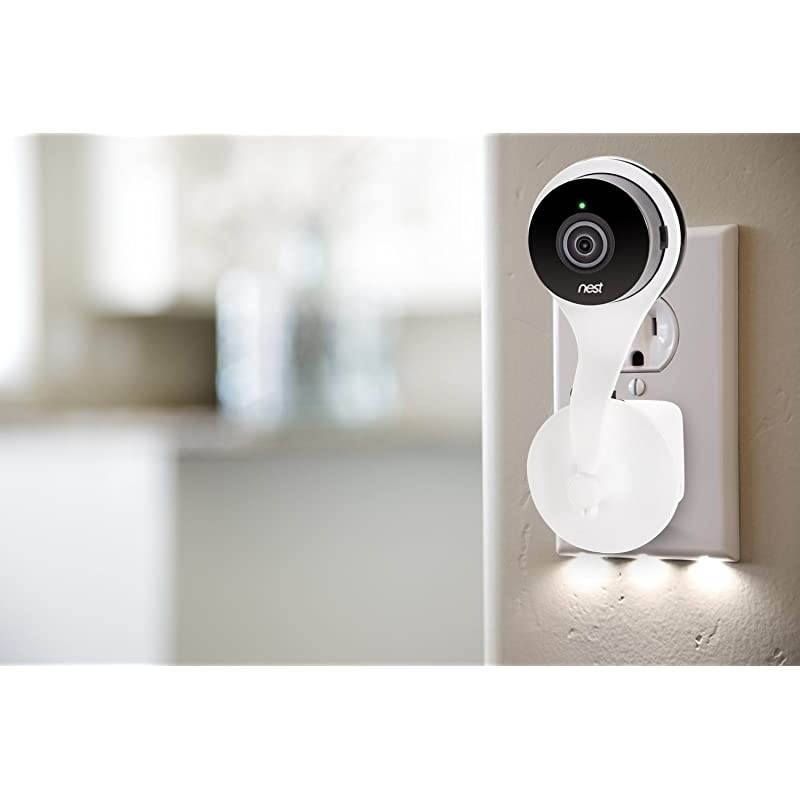 AC Outlet 360 Degree Mount Compatible with Nest Cam Indoor & Dropcam Pro (White)