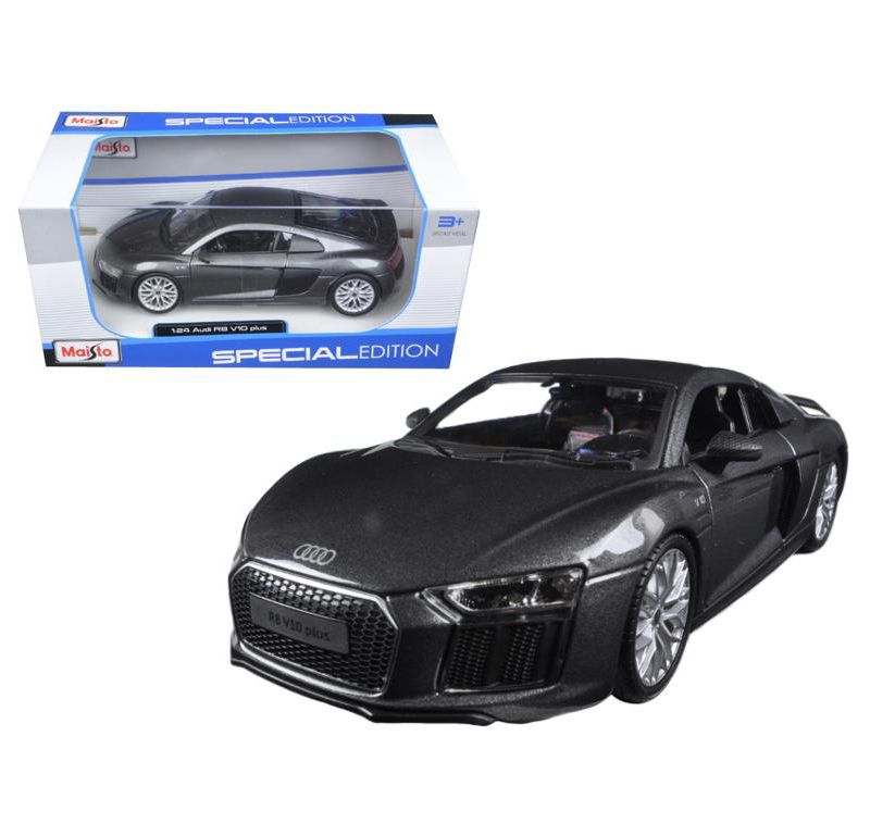 Audi R8 V10 Plus Gray Metallic "Special Edition" 1/24 Diecast Model Car by Maisto