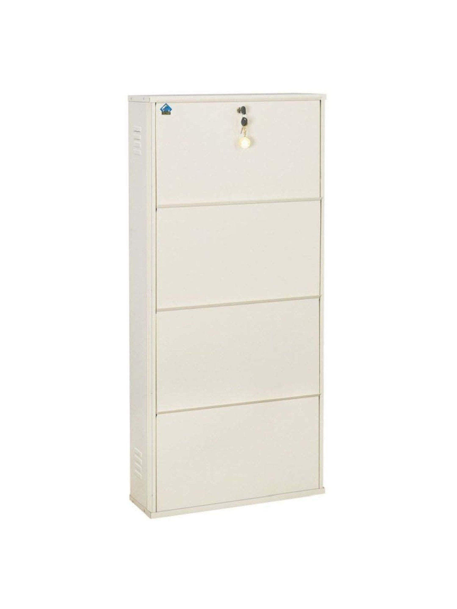 Delite Kom Metal Shoe Rack - 24" 10 Shelf, Double Decker, Ivory, PowderCoat, Wall Mount, DIY