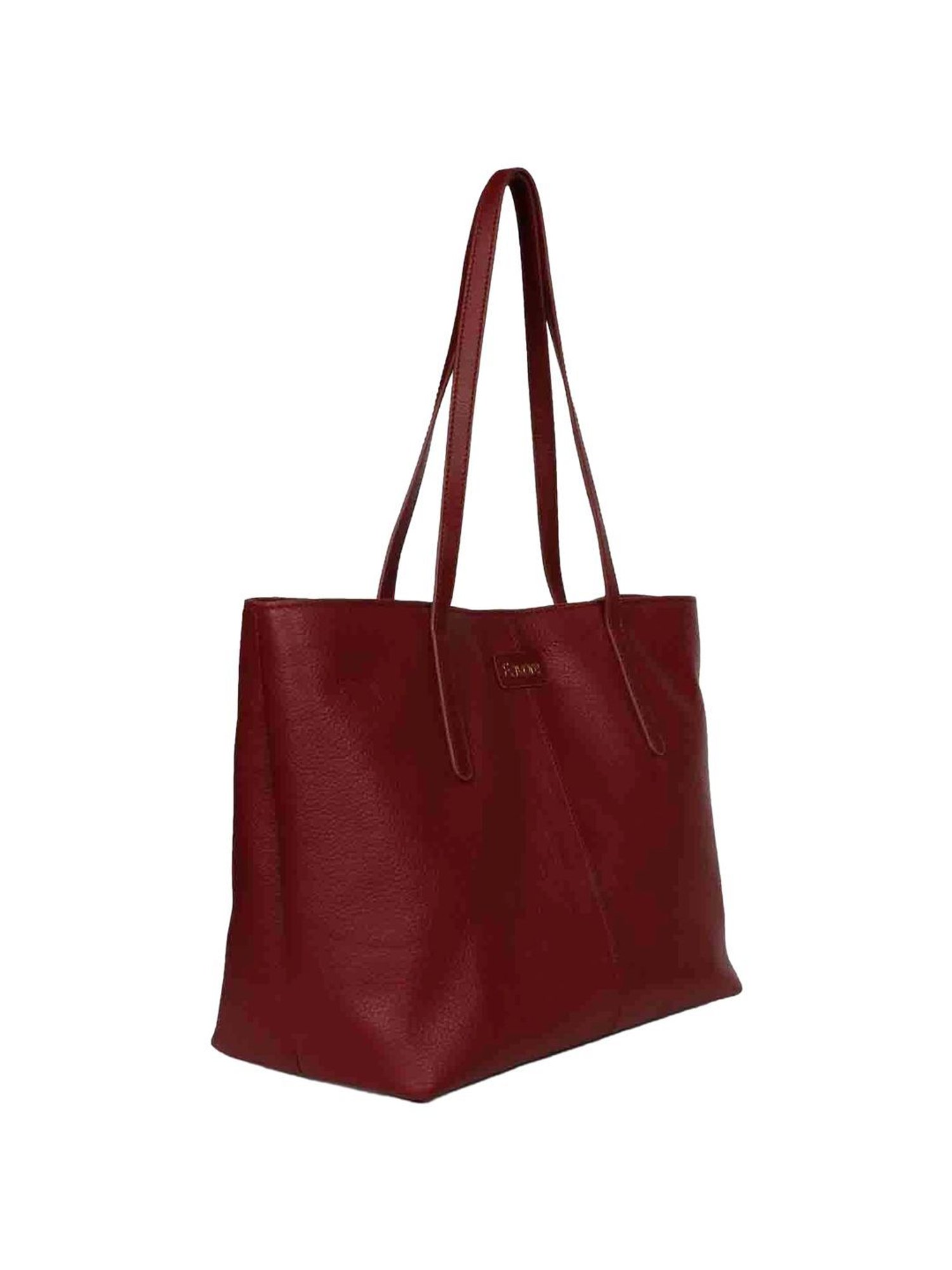 Saint G Maroon Solid Medium Shoulder Handbag