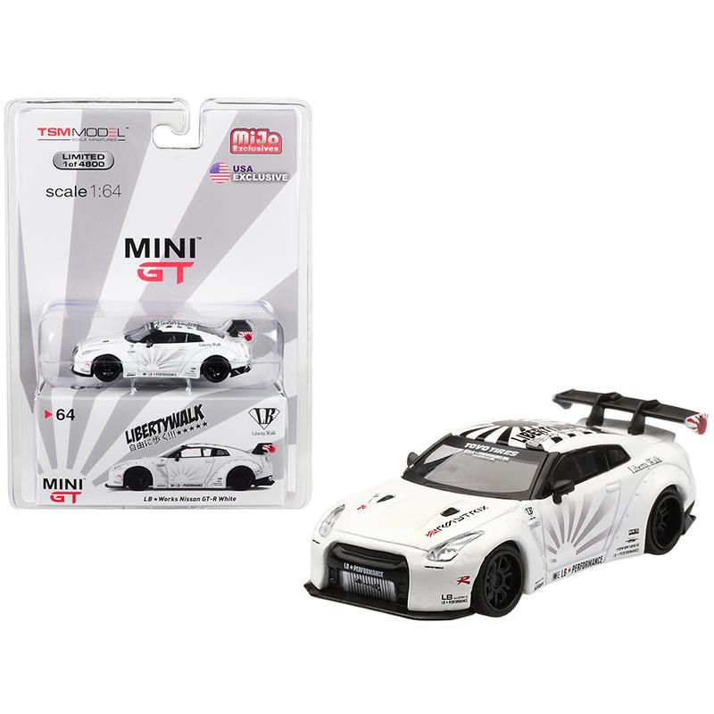 Nissan GT-R (R35) Type 1 LB Works "LibertyWalk" White Ltd Ed 4,800 pcs 1/64 Diecast Model Car by True Scale Miniatures