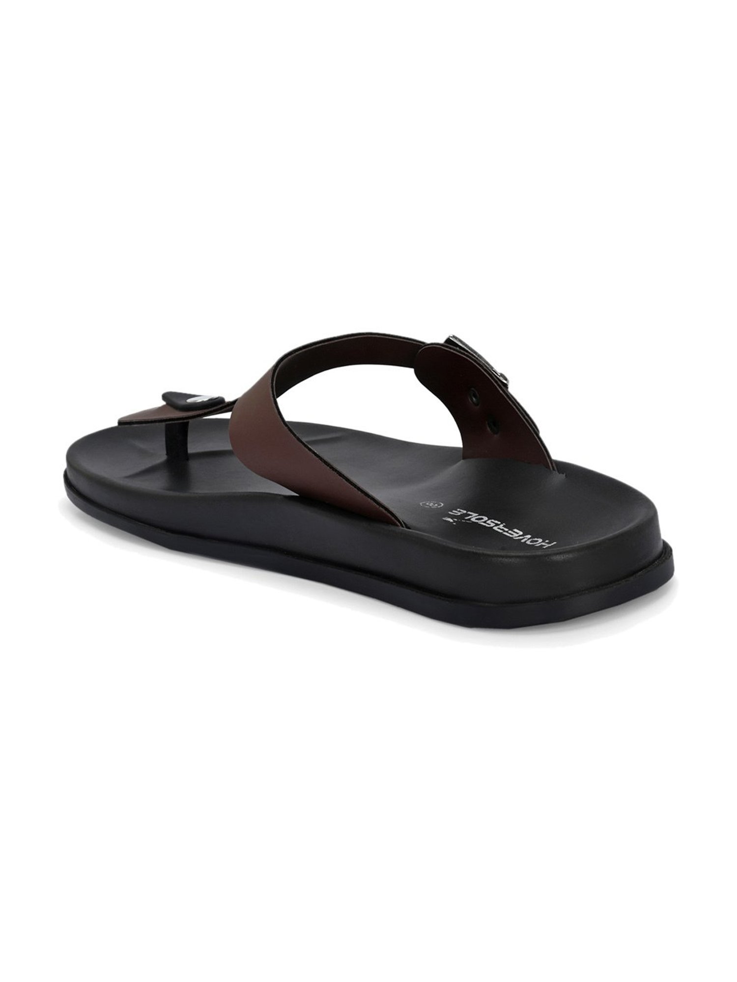 Hoversole Men's Brown T-Strap Sandals