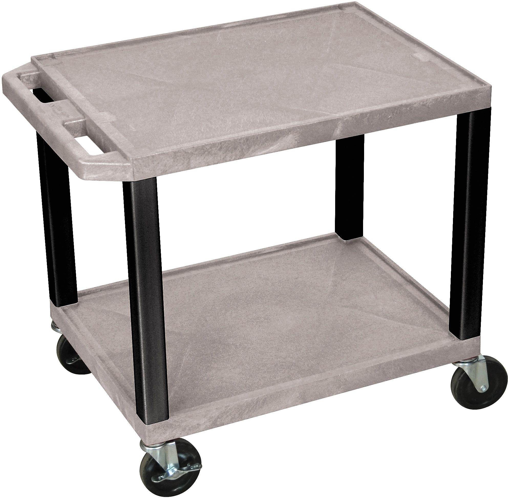 Luxor WT26GYE-B Tuffy Gray 2 Shelf AV Cart