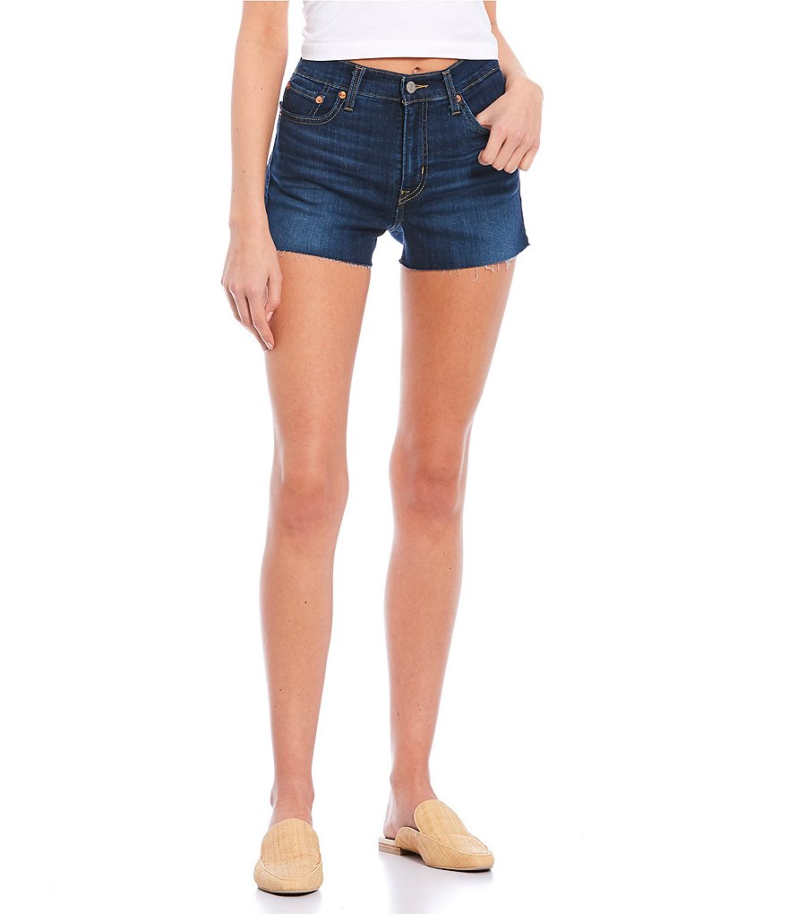 Levi's&reg; High Rise Frayed Hem Shorts
