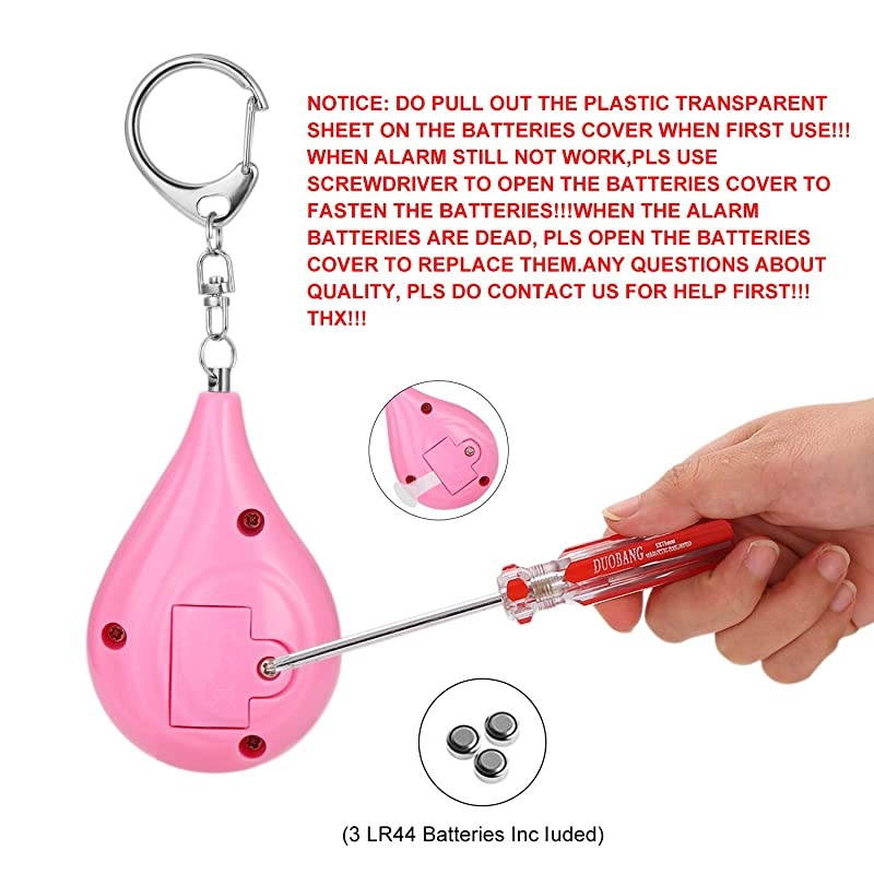 Safesound Personal Alarm  130db Personal Alarm Keychain with Batteries Included Personal Alarms for Women Elders Children