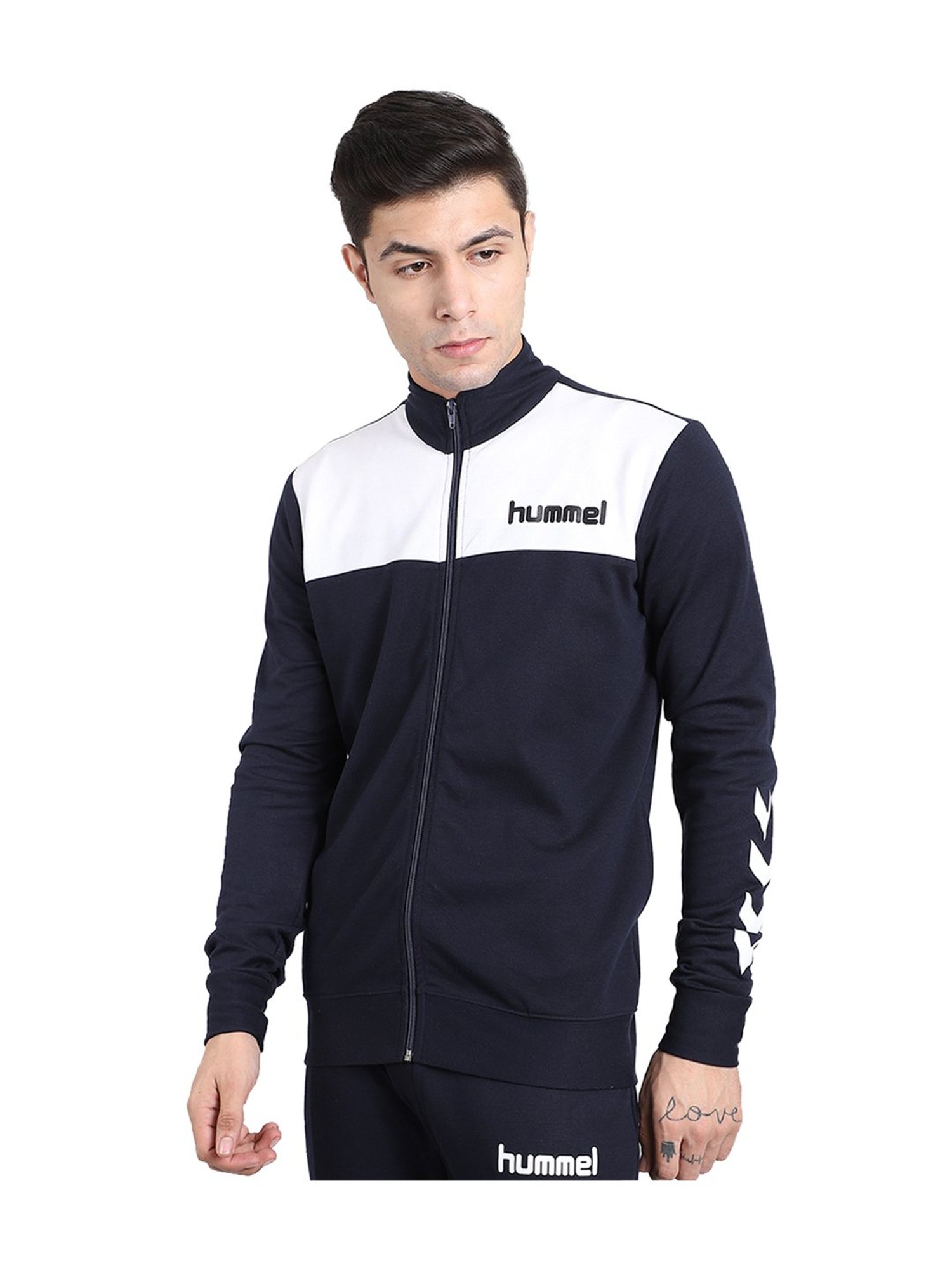 Hummel Navy Regular Fit Cotton Jacket