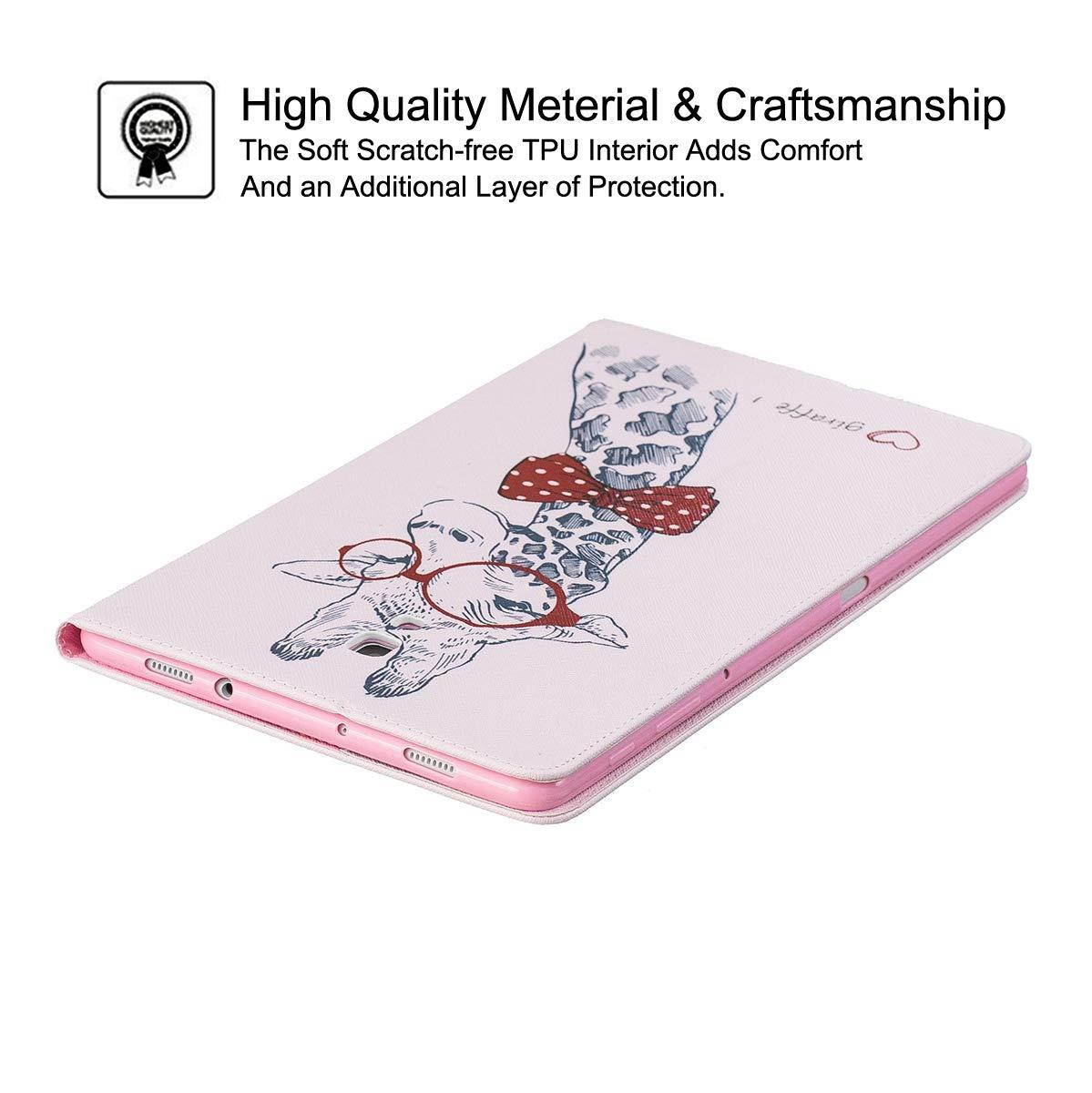 Galaxy Tab A 10.5 Case, Newshine Premium Leather Lightweight Flip Stand Cover with Card Cash Pocket for Samsung Galaxy Tab A 10.5 2018 Model SM-T590/T595/T597 Tablet, Giraffe