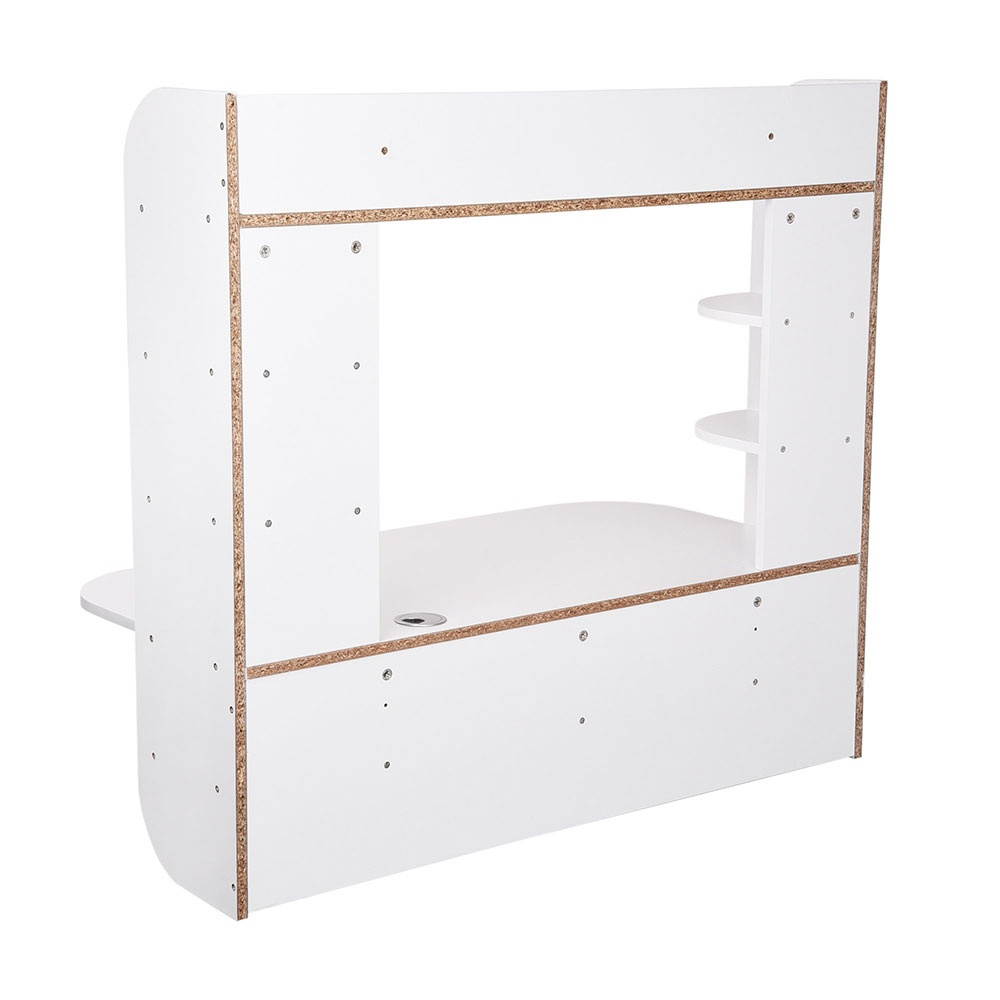 Wall Mounted Floating Computer Desk Wooden Hanging Table Workstation with Storage Shelves Study