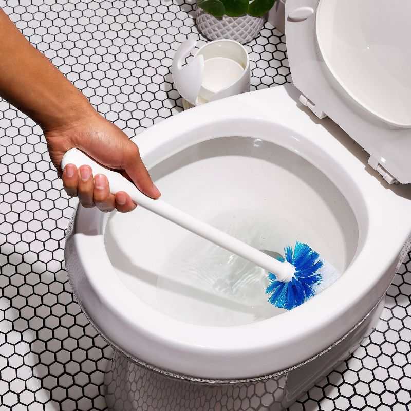 Deluxe Aluminum Handle Toilet Brush with Fully Removable Liner White - Bath Bliss