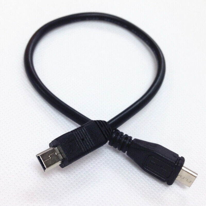 Micro USB Male to Mini USB Male Mobile Device Adapter Cable Data Charger Cable Leader Connector - Black