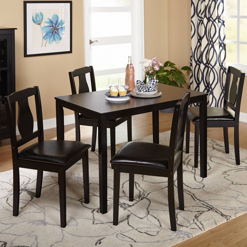 5pc Kaylee Dining Set Wood/Black - Buylateral