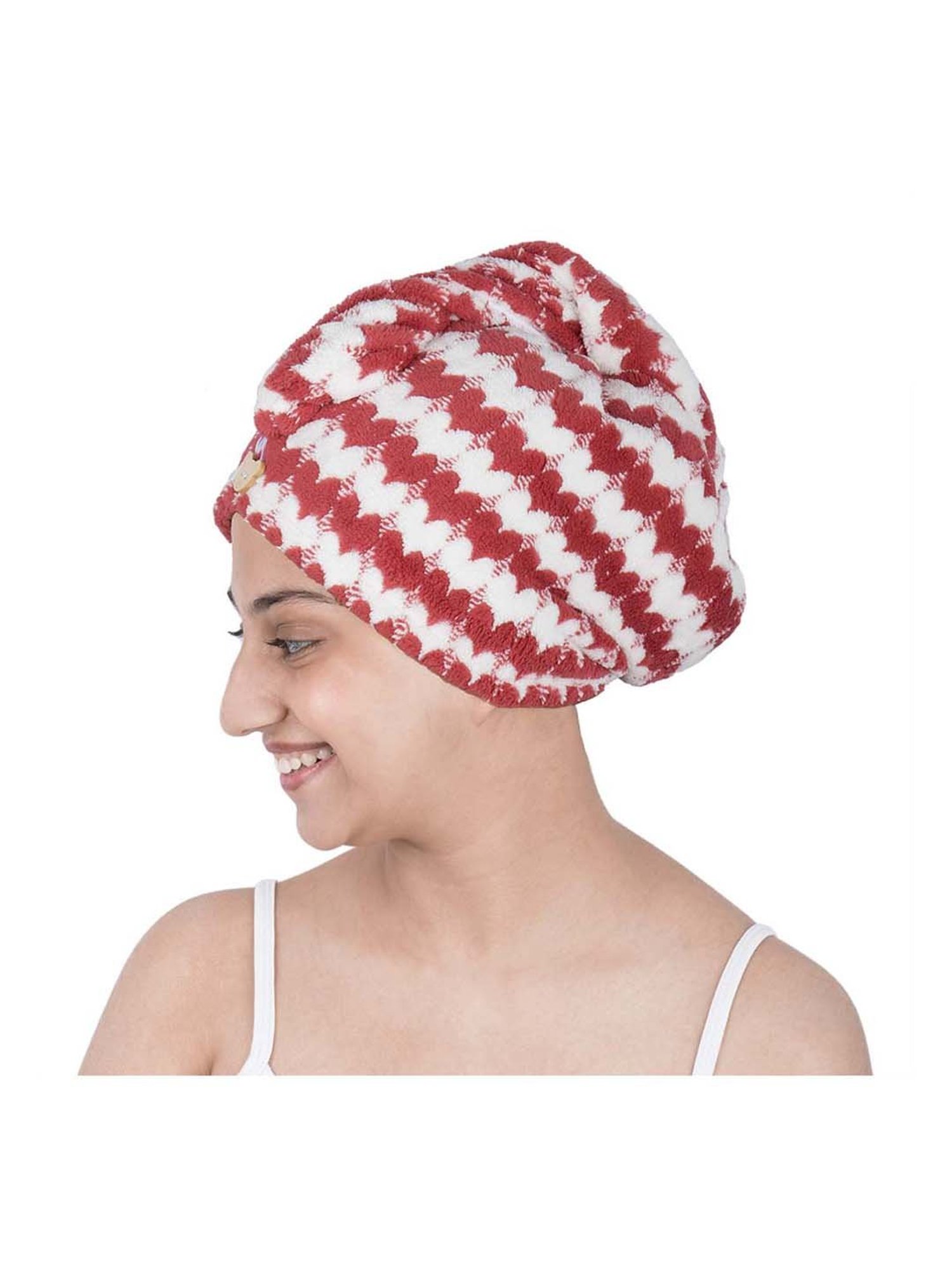 Streak Street Microfiber Hair Wrap Towel Crimson Hearts