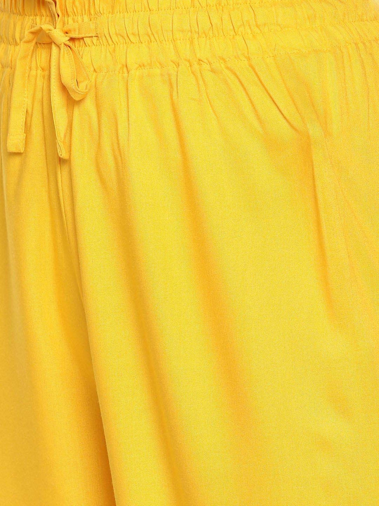 TWIN BIRDS Red & Yellow Mid Rise Palazzos - Pack Of 2