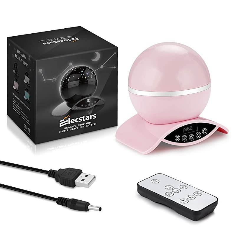 Projector Night Light for Kids Baby Night Light Projector for Bedroom with Timer Remote and Chargeable Best Gift for Kids Pink