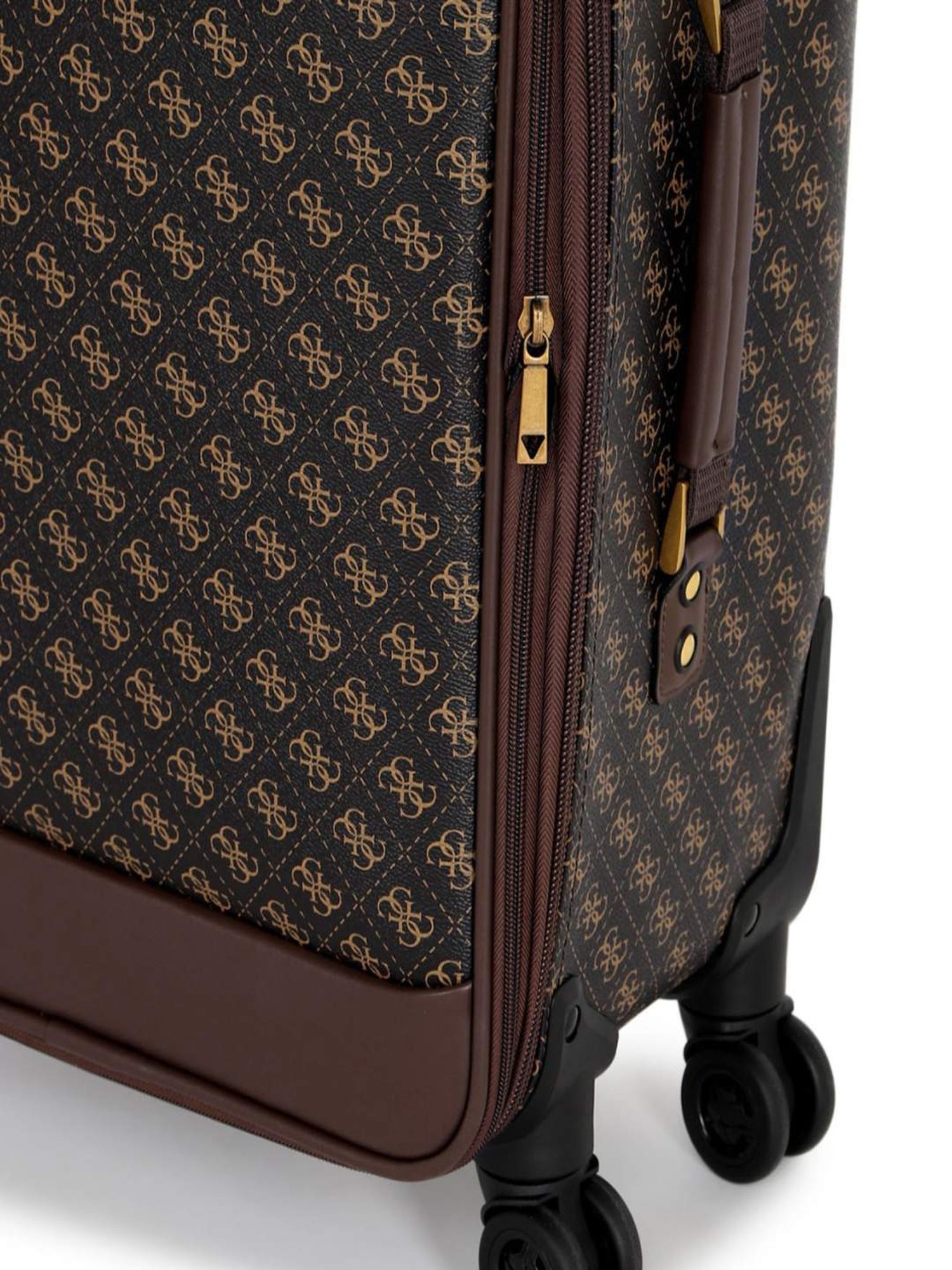 Guess Brown 8 wheels Large Soft Cabin Trolley Bag