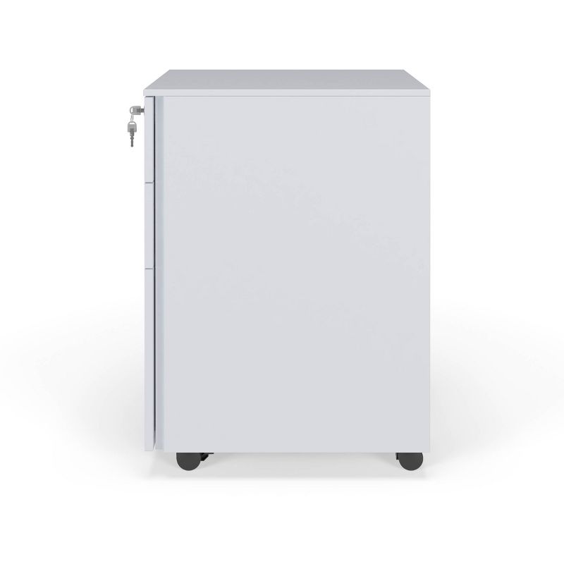 Slim Mobile Metal Pedestal Filing Cabinet White - HON BASYX