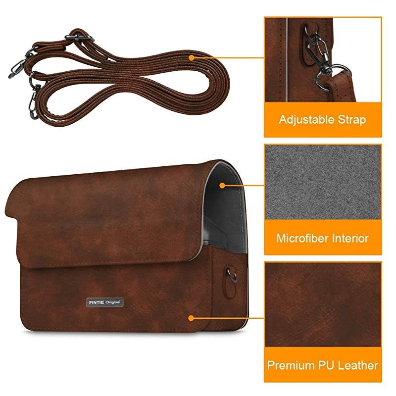 Protective Case Compatible with Fujifilm Instax Wide 300 Instant Film Camera - Premium PU Leather Protective Bag Cover w/Removable Strap, Vintage Brown