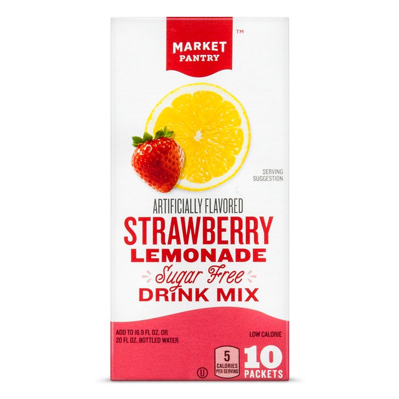Sugar-Free Strawberry Lemonade - 10ct/0.113oz Pouches - Market Pantry™