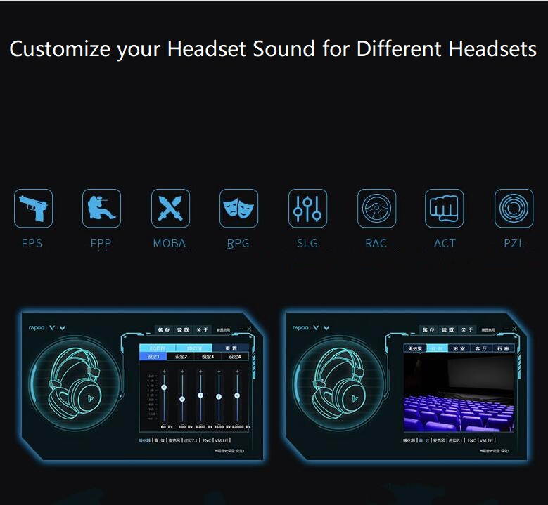 RAPOO VH160 Virtual 7.1 Channel Stereo Sound  RGB Backlit Gaming Headset with Noise-reduction MIC