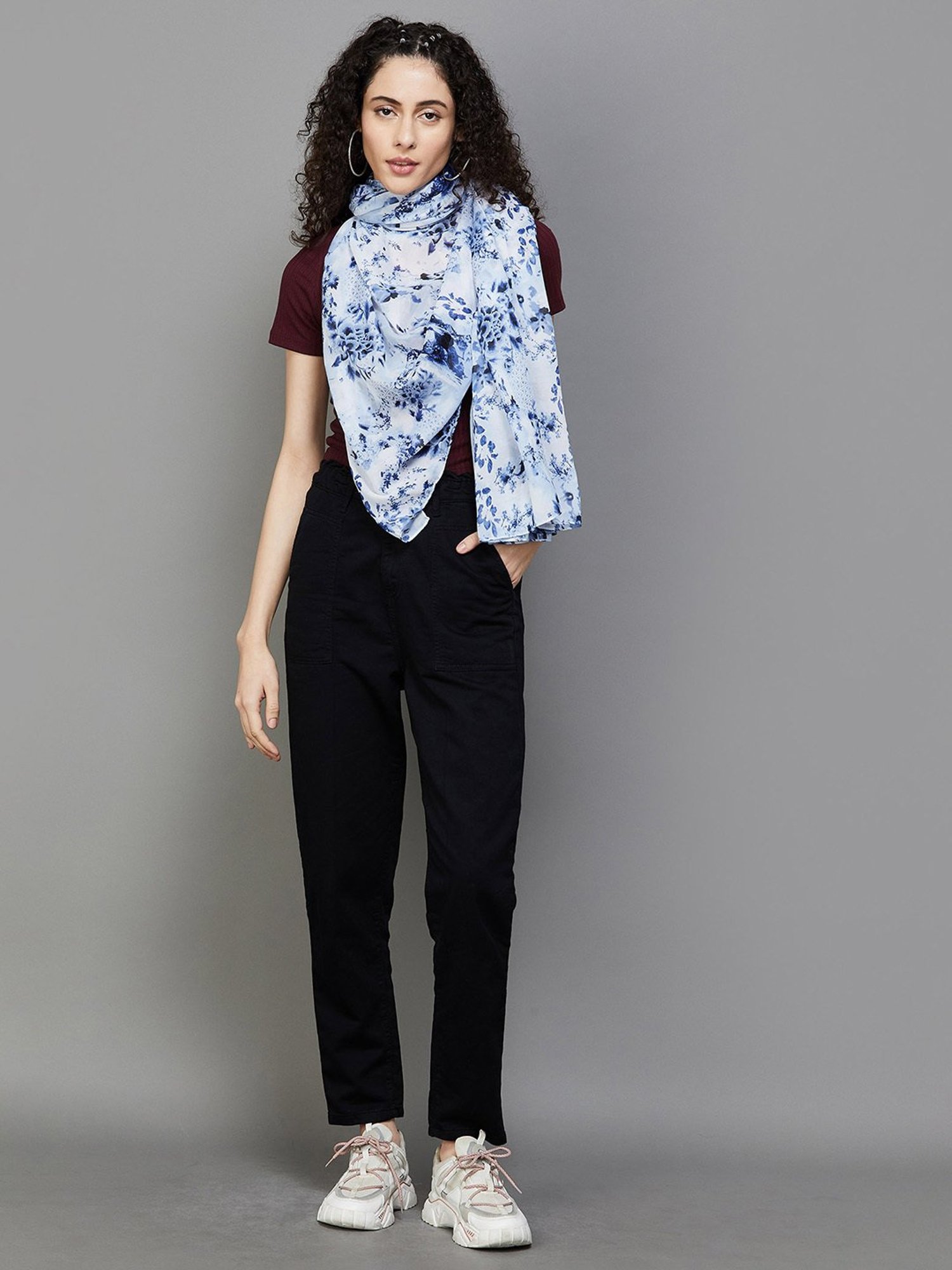 Ginger by Lifestyle Light Blue Printed Stole