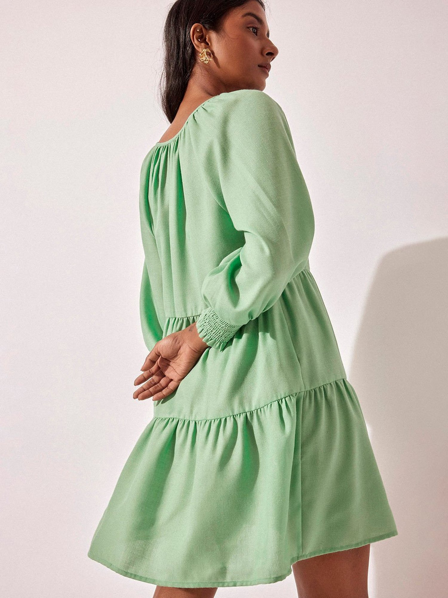 The Label Life Green Tiered Dress