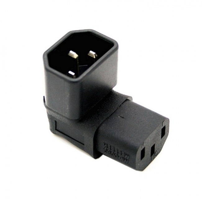 FVH IEC Male C14 to Up Direction Right Angled 90 Degree IEC Female C13 Power Extension Adapter PW-121-UP