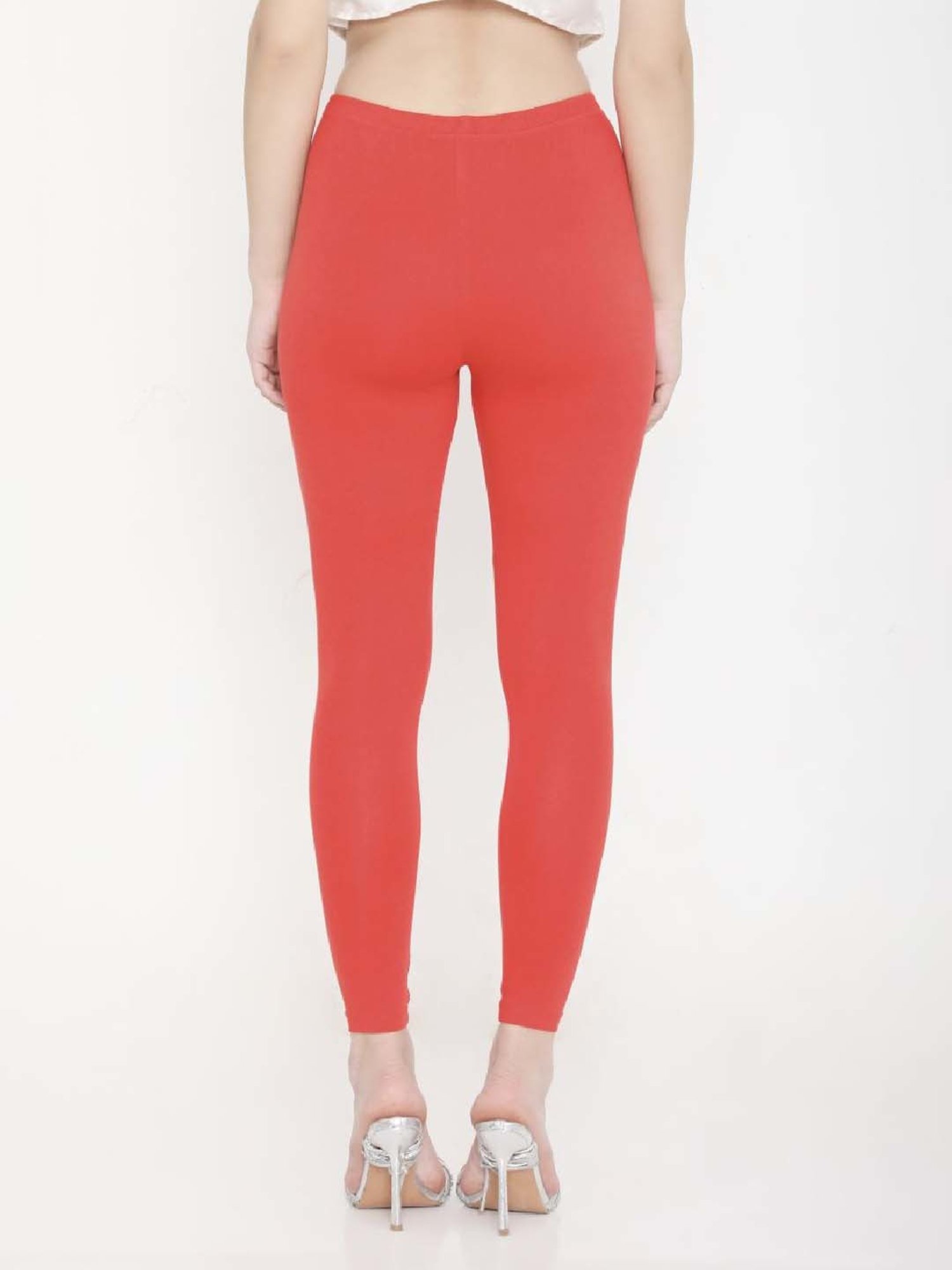 FEELINGS Orange Plain Leggings