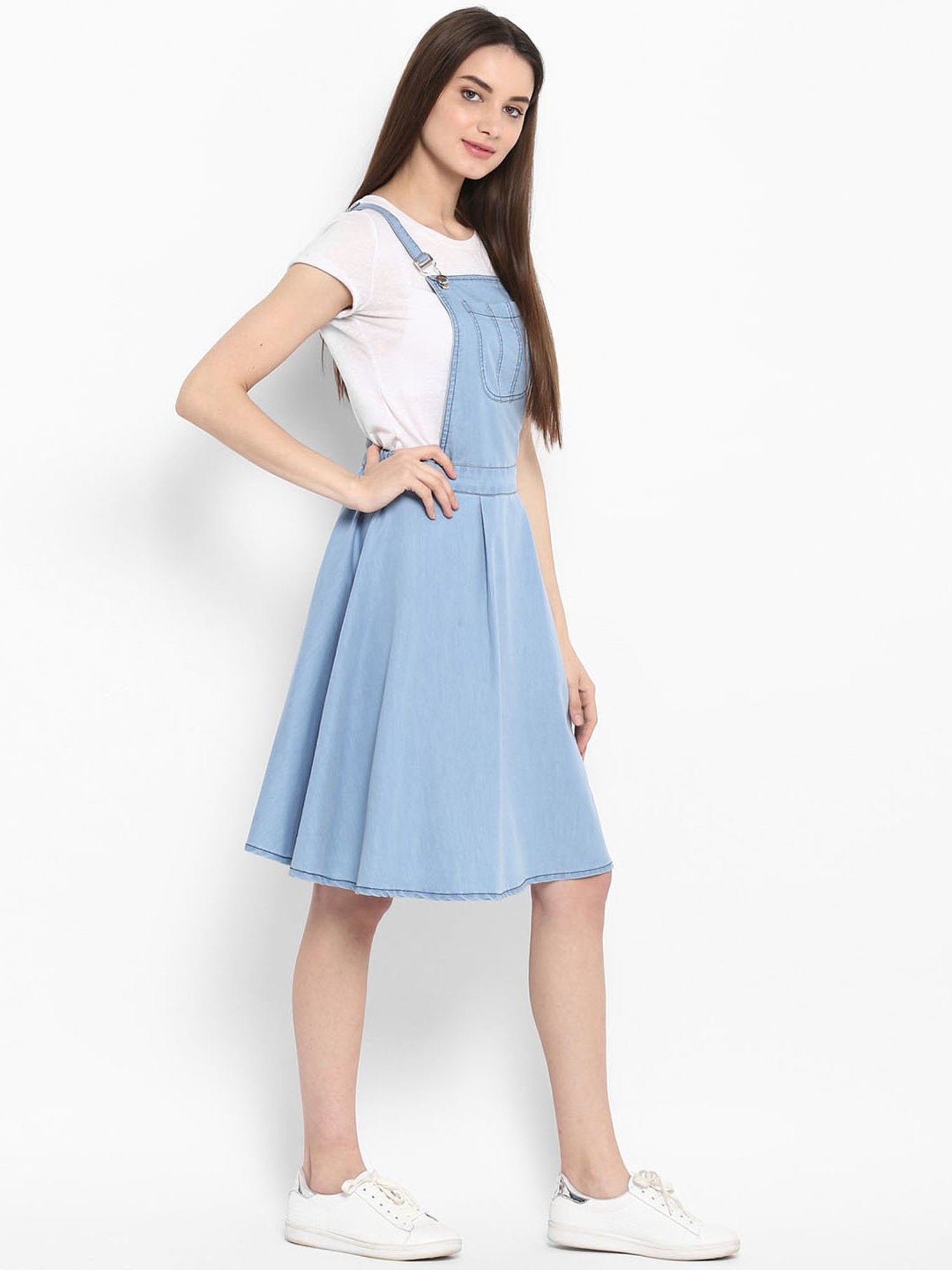 StyleStone Light Blue Regular Fit Shift Dress