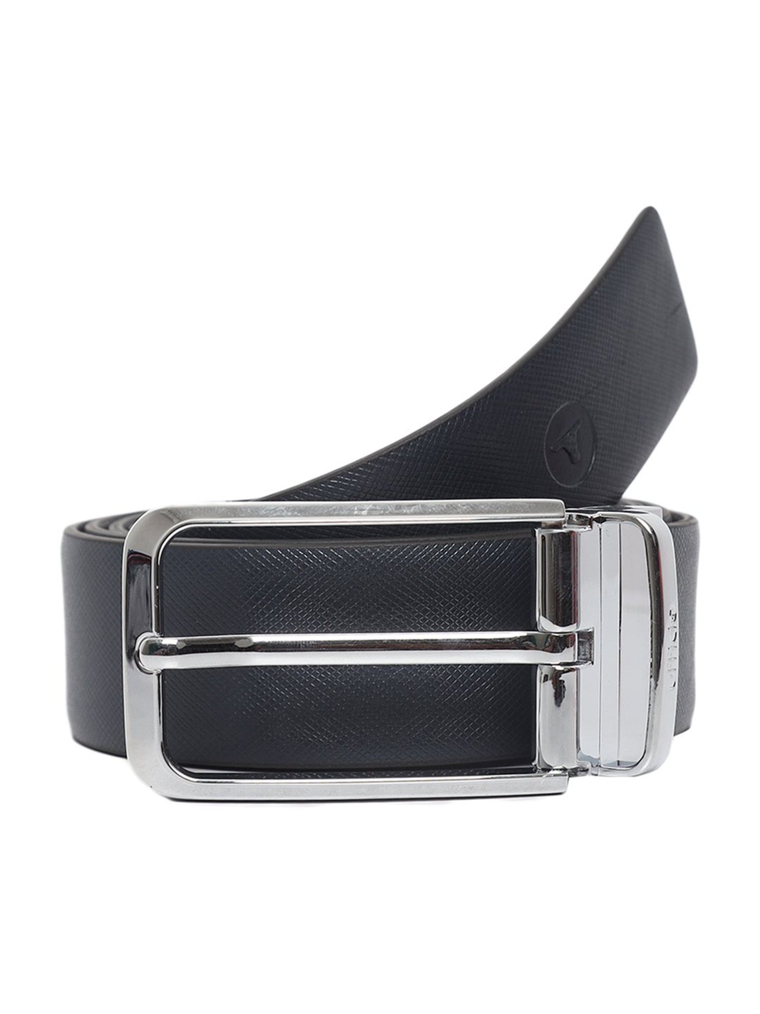 BULCHEE Blue & Black Leather Reversible Formal Belt for Men