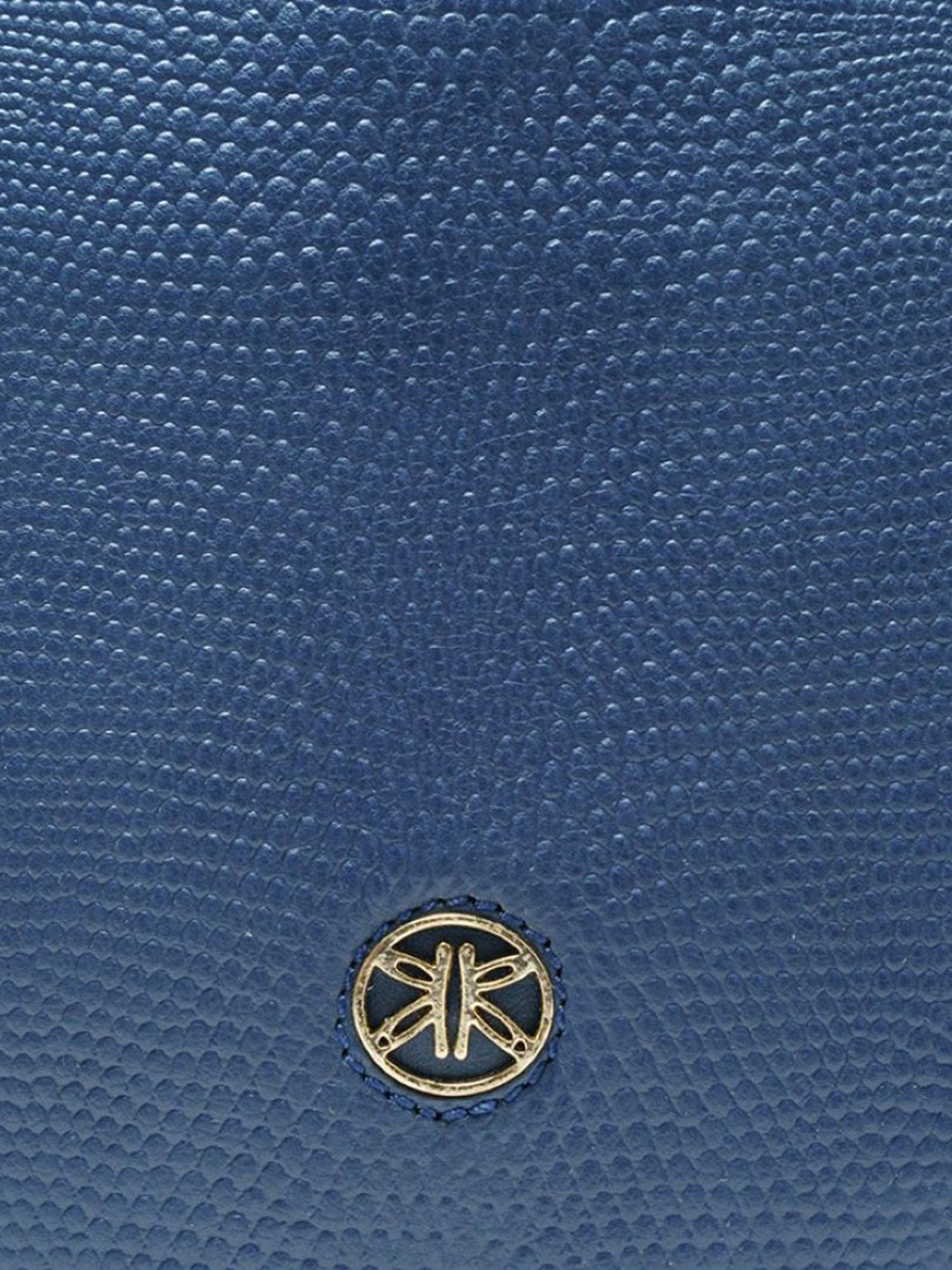 RI2K London Navy Blue Leather Medium Textured Cross Body Bag