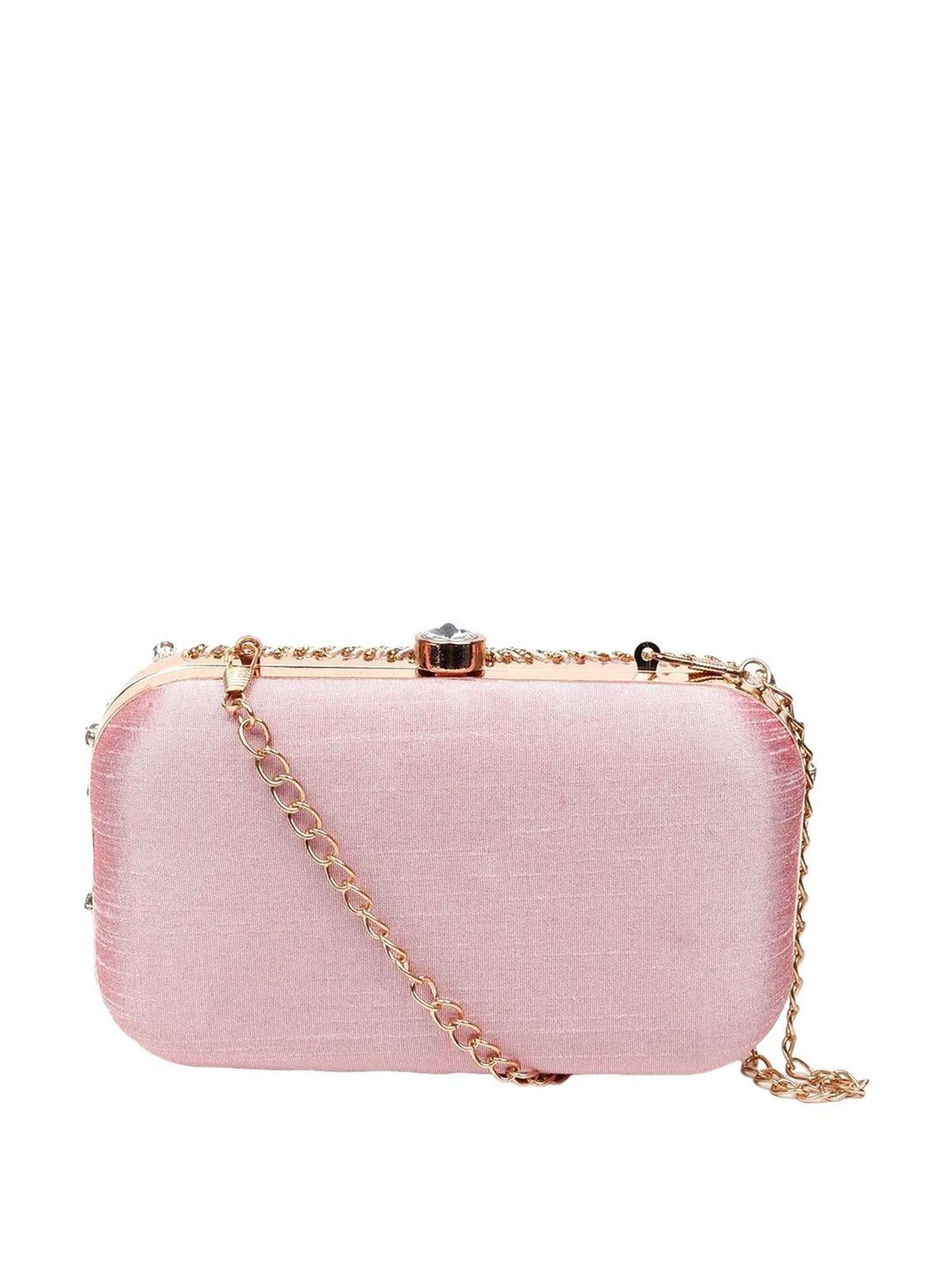 Odette Pink & Gold Embellished Sling Handbag