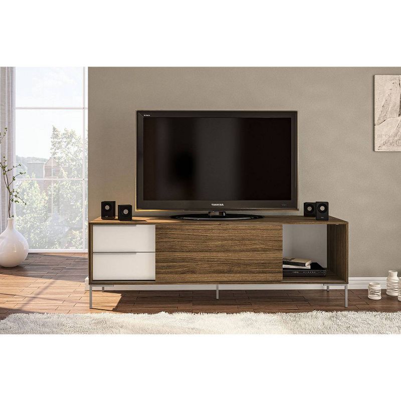 70" Greenwich TV Stand Walnut/White - Chique