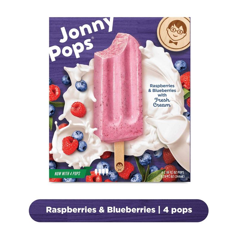 JonnyPops Raspberries Blueberries & Cream Frozen Fruit Bars - 4pk/8.25oz
