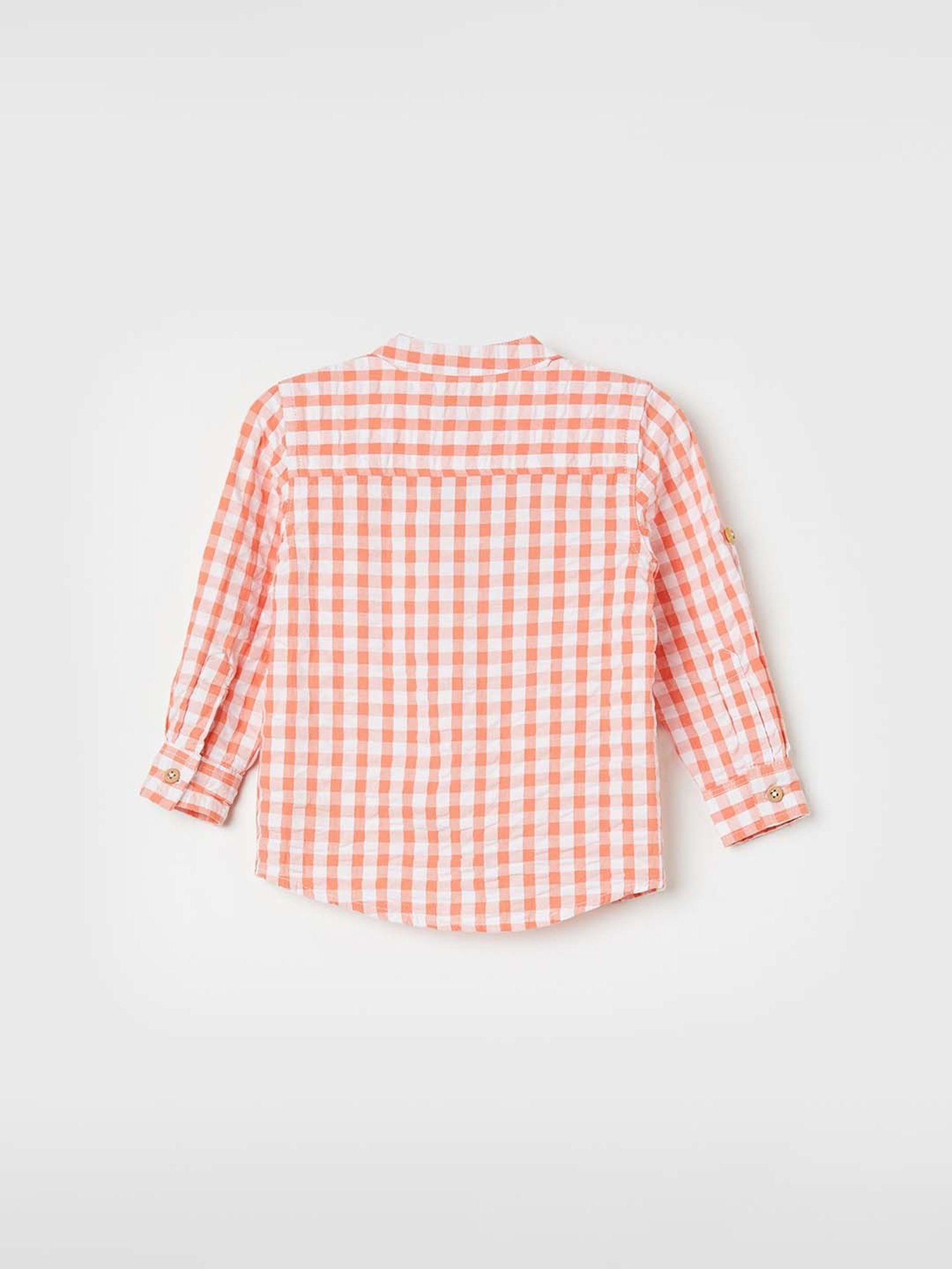 Juniors by Lifestyle Coral & White Cotton Chequered Full Sleeves Shirt