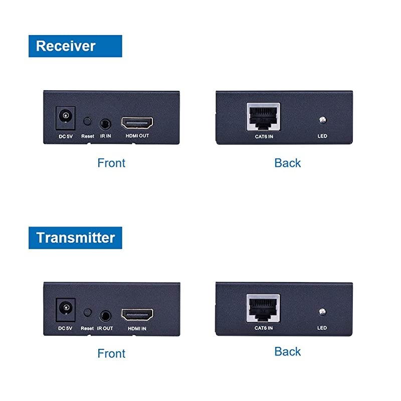 Extender 1080P Over Rj45 Cat5e/6/7 Up to 328ft, Supports Full HD 3D, 12bits Deep Color, with IR