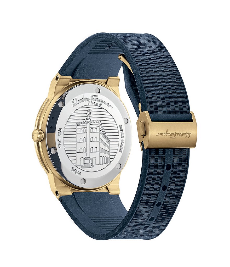 Salvatore Ferragamo Men's Sapphire Blue Rubber Watch