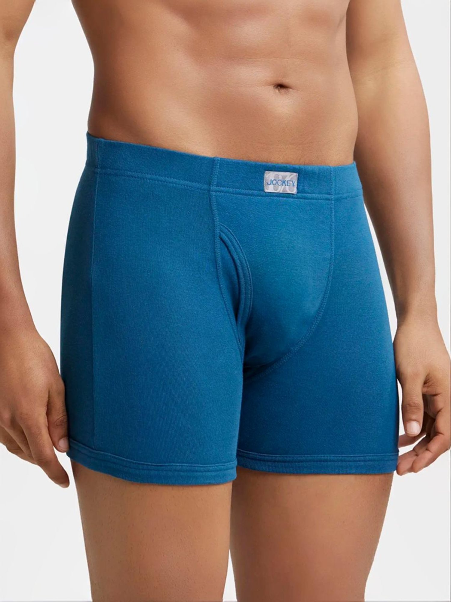 Jockey 8008 Men's Super Combed Cotton Rib Solid Boxer Brief with Concealed Waistband (Pack of 2)