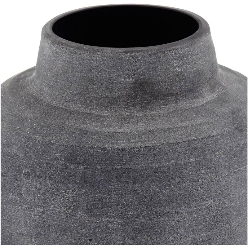 Studio 55D Sorrento 8 1/2" Wide Matte Ribbed Gray Glass Decorative Vase