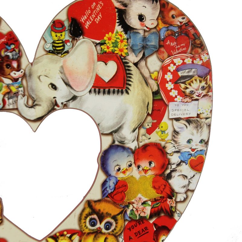 Valentine's Day 14.0" Valentine Vintage Heart Wreath Cards Retro Postcard Door Ilove Primitives By Kathy  -  Wreaths