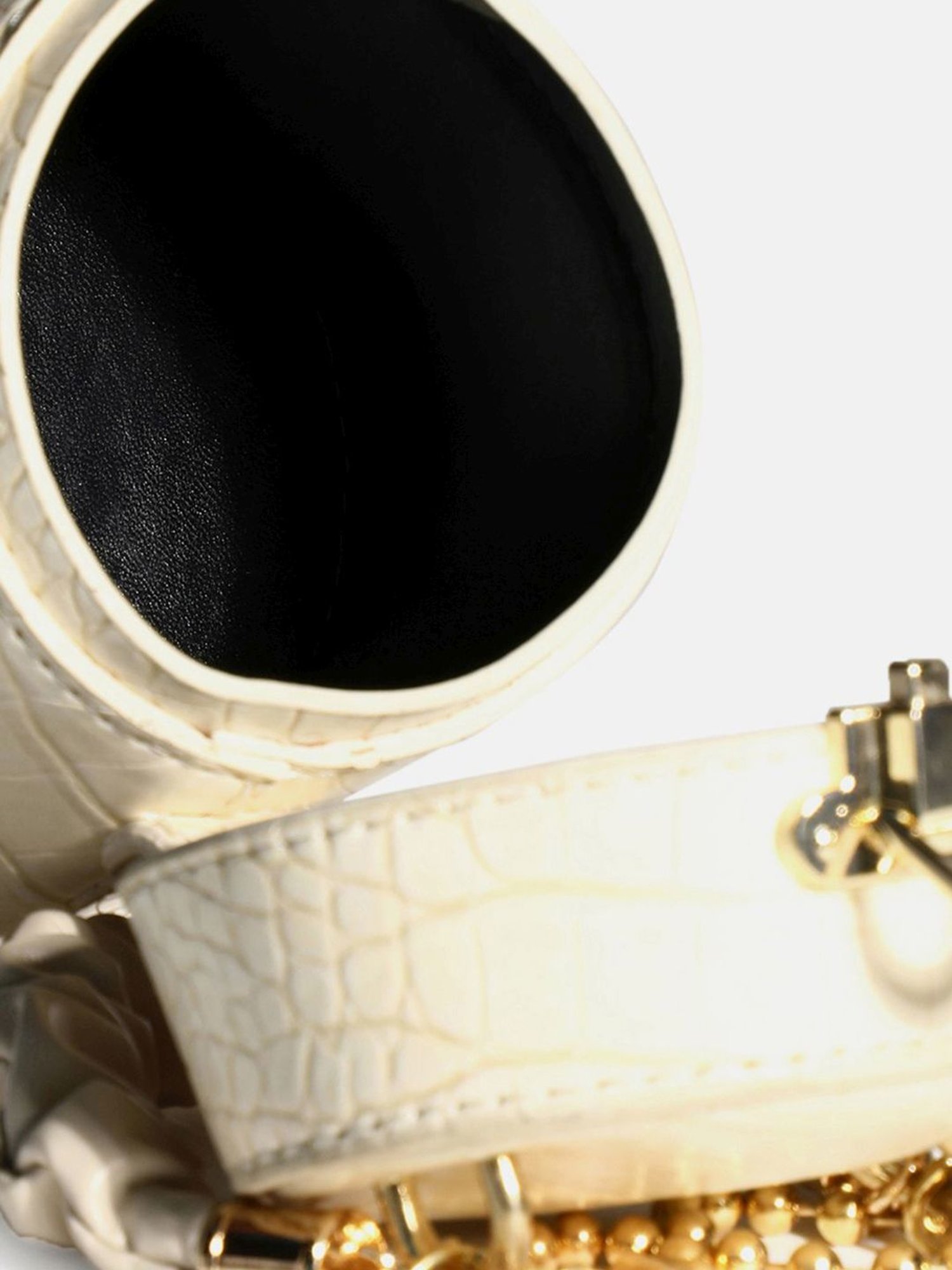 HauteSauce White Textured Small Handbag