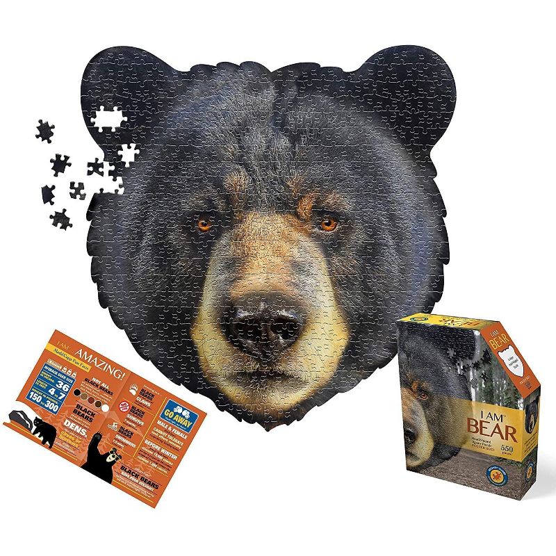 Madd Capp I AM Bear 550 Piece Animal Head-Shaped Jigsaw Puzzle