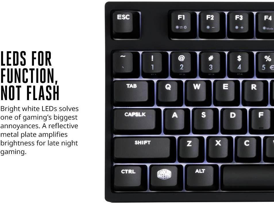 Cooler Master MasterKeys Pro M White LED Mechanical Gaming Keyboard, Cherry MX Blue, TenKey (Medium)