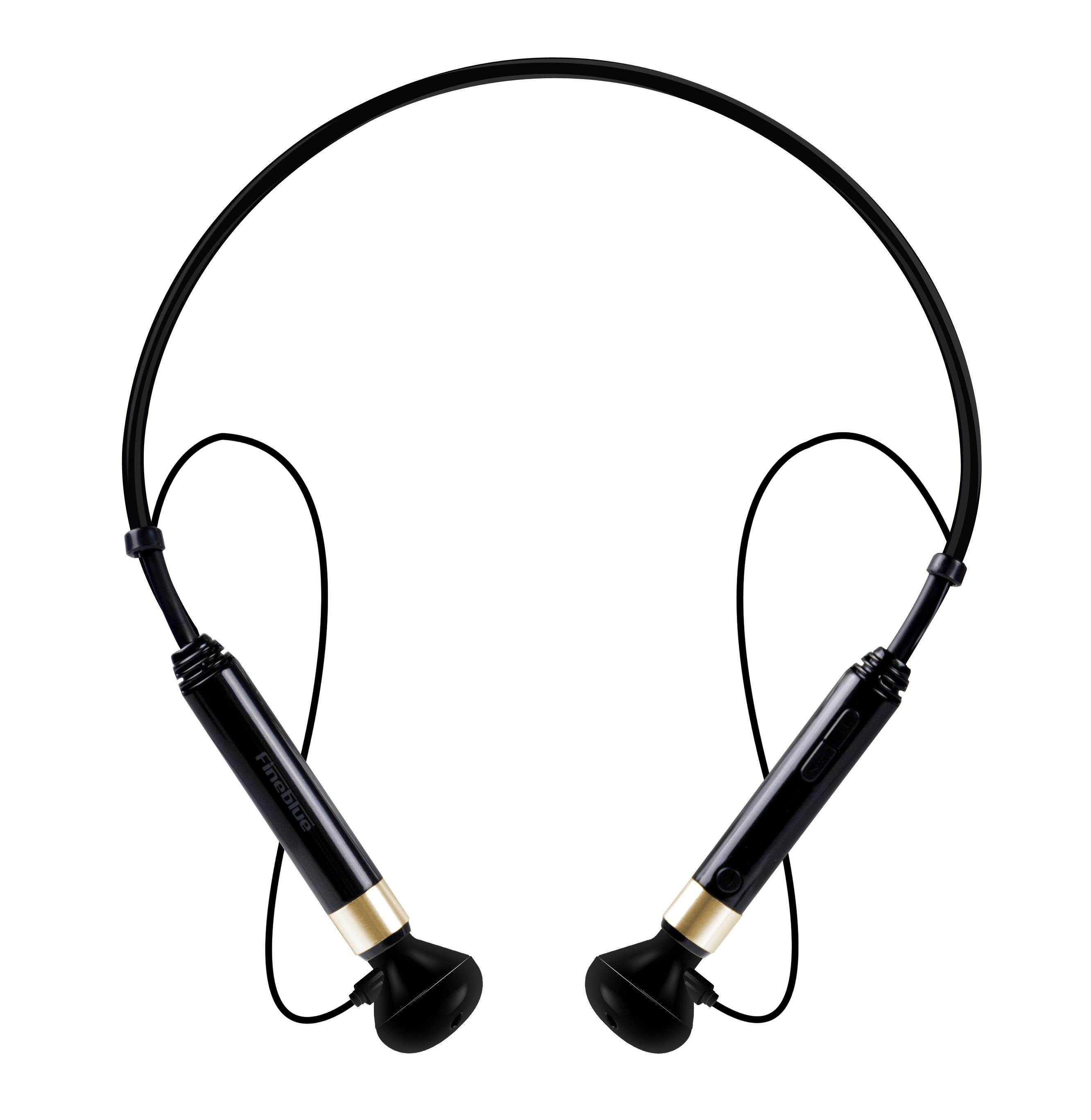 Fineblue FD600 Wireless NFC auriculares Bluetooth Stereo Headset Earphone Anti Lost Vibration Voice Prompt Sport Headphone - Black Gold
