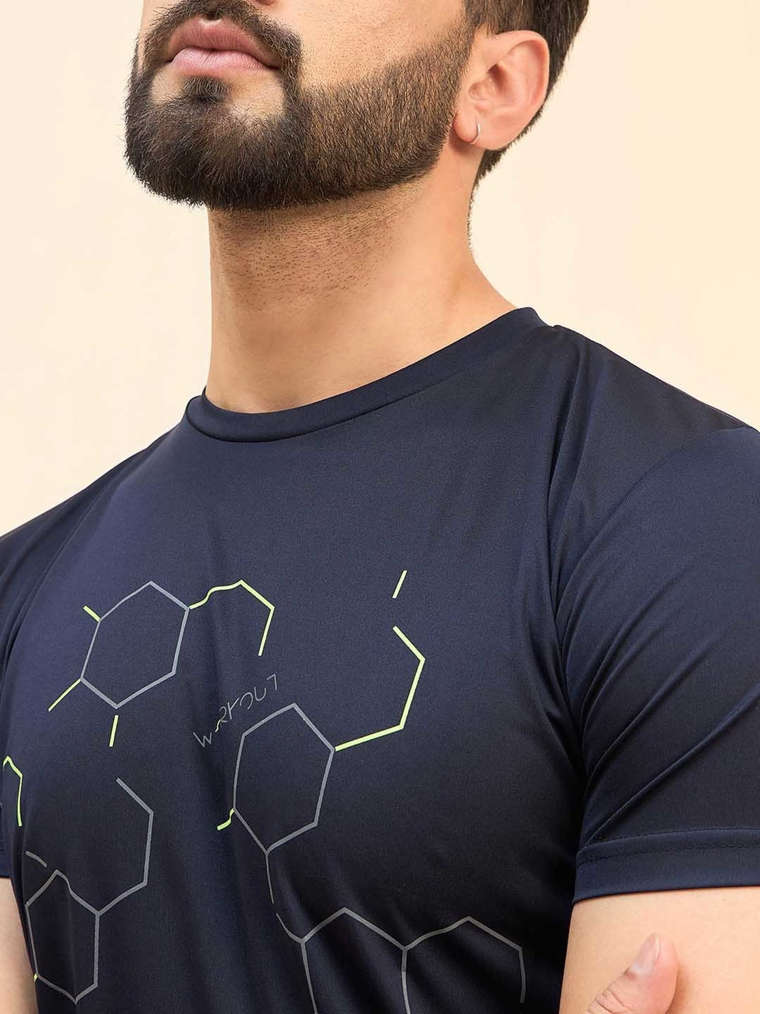 Sweet Dreams Navy Regular Fit Printed Crew T-Shirt