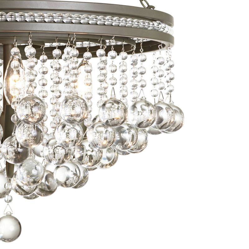 Vienna Full Spectrum Olive Bronze Pendant Chandelier 19" Wide Clear Crystal Baubles 3-Light Fixture for Dining Room House Foyer